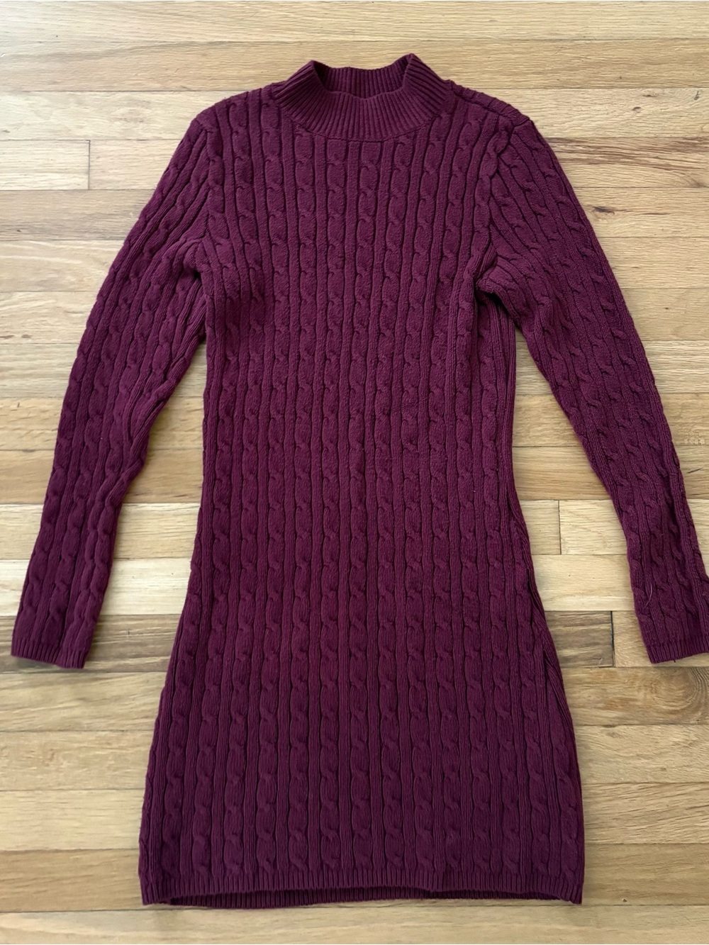 Hollister Cable Knit Sweater Dress - Burgundy